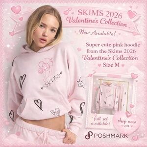 Skims Cotton Fleece Hoodie in Barely Pink Angel Sketch